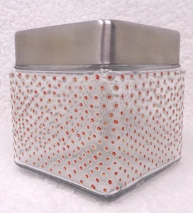 MARY JEAN THOMPSON Hand-Painted Square Glass Canister - Picture 1 of 5