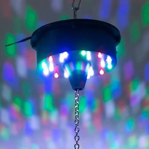Black Heavy Duty DISCO BALL Rotating Motor 18 LED Lights Party Events Supplies - Picture 1 of 9