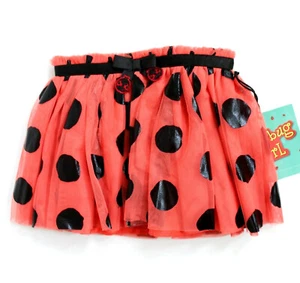 Marienkäfer Mädchen gepunktet Netz Tüll Tutu Rock Größe 12M orange - Bild 1 von 4