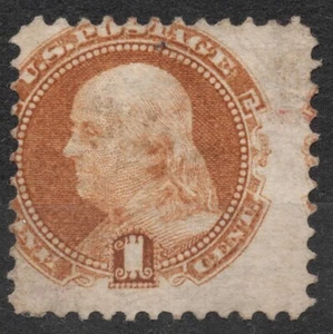 Sn:US #112 1869 1 Cent US STAMP 1869 Benjamin Franklin National Bank Note Co. - Bild 1 von 2