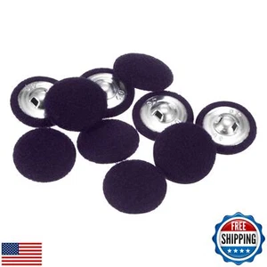 HARFINGTON 10pcs 40L Fabric Cloth Covered Button 25mm Round Holes Metal Shank - Picture 1 of 5