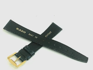 Correa de repuesto para reloj Rado correa de cuero azul 17 mm hebilla de acero dorado - Imagen 1 de 7