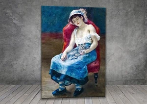 Auguste Renoir Sleeping Girl with a Cat FRAMED CANVAS PAINTING ART PRINT 1273 - Picture 1 of 8