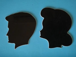 Vintage the fifties men and women toilet black & white perspex plastic signs  - Picture 1 of 12