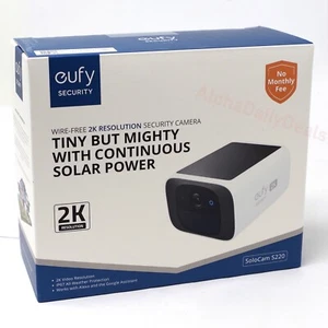 eufy 2K Solar Security Camera S220 SoloCam Wireless Outdoor Camera Night Vision - Picture 1 of 3