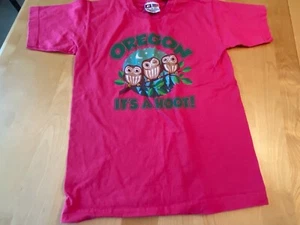 BAYSIDE KID HEAVYWEIGHT USA MADE OREGON IT’S A HOOT OWL SHIRT GIRLS SZ 8 10 - Picture 1 of 4