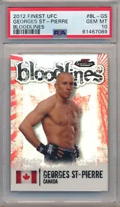 Georges St. Pierre GSP BLOODLINES 2012 Topps Finest UFC #BL-GS PSA 10 POP 1 RARO - Foto 1 di 2