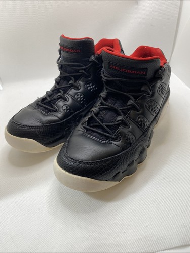 Air Jordan Retro IX 9 Low Bred Nero Palestra Rosso Bianco GS 833447 001 Taglia 6 5Y