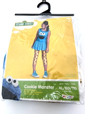 Disfraz de Halloween clásico de Monstruo Galleta de Plaza Sésamo para niñas preadolescentes XL (14-16) Foto 1 de 3