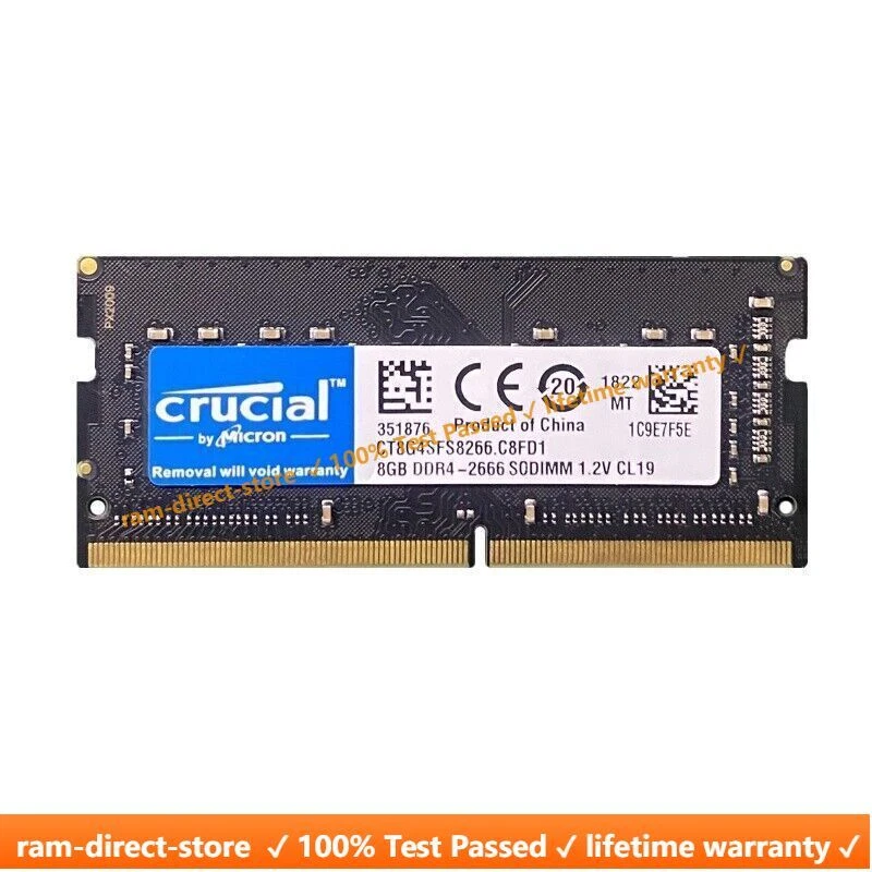 Crucial DDR3 DDR4 RAM 4GB 8GB 16GB 1600 2400 2666MHZ Memory RAM Laptop NoteBook - Image 1 of 4