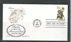 US SC # 1968 State Birds And Flowers ( Kansas ) FDC . Artmaster ---- - Picture 1 of 1