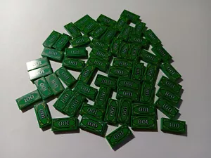 LEGO GROSSPACKUNG 58 GRÜNE 1X2 GLATTE FLIESEN $100 DOLLAR GELD MUSTER - Bild 1 von 1