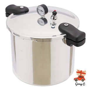 Large Pressure Canner Cooker 23 Quart Kitchen Pressure Canner Cookware 90kpa NEW - Picture 1 of 18