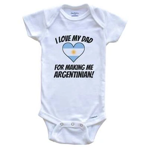I Love My Dad For Making Me Argentinian Funny Argentina Baby Bodysuit - Picture 1 of 2