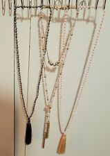 3 x long sparkly glass bead + metal necklaces + gold diamante SWAROVSKI necklace