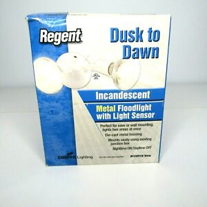 Regent White Dusk To Dawn Light Metal Floodlight With Light Sensor 120 Volts 
