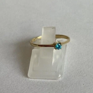 Silberring aus 925 Silber mit CZ in blau, vergoldet, zart, Gr. 46 bis 64 - Bild 1 von 11