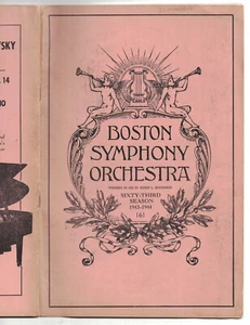 BOSTON SYMPHONY ORCHESTRA PROGRAM (6) 63rd SEASON 1943-1944 Serge Koussevitzky - Picture 1 of 2