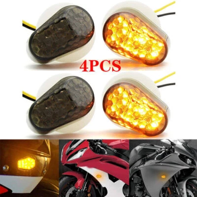 4pcs Flush LED Turn Signal Light Indicators Blinker For Kawasaki ZZR600 05-08 US - Image 1 of 4