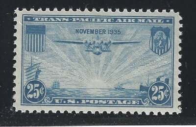 U.S. STAMP #C20   --- 25c PACIFIC CLIPPER —  XF-SUPERB  - MINT - GRADED 95 - Image 1 of 2