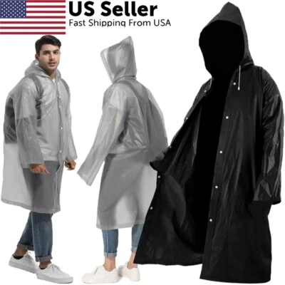 Hombres/Mujeres Impermeable Largo Impermeable Impermeable Abrigo de Lluvia Chaqueta de Trinchera Exterior Senderismo Foto 1 de 4