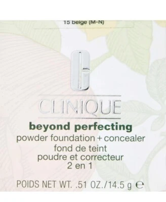 Clinique Beyond Perfecting Powder Foundation + Concealer 15 Beige Cover new - Image 1 of 2