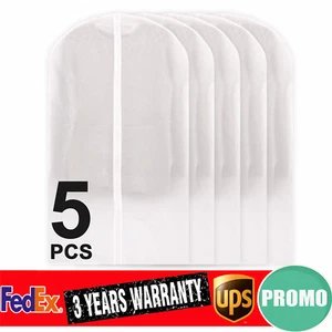 Premium Garment Bags - Clear Travel Suit & Dress Storage, 5 Pack - Picture 1 of 16