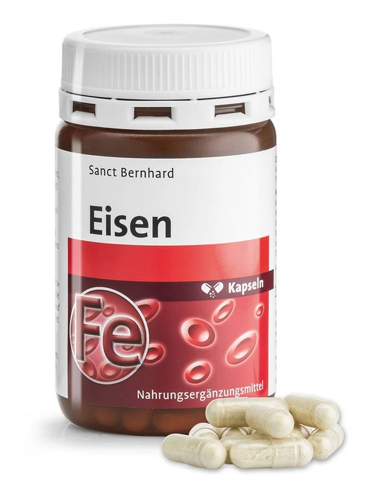 KRÄUTERHAUS SANCT BERNHARD Sanct Bernhard Eisen – Kapseln – 120 Kapseln (174,32 EUR/kg)