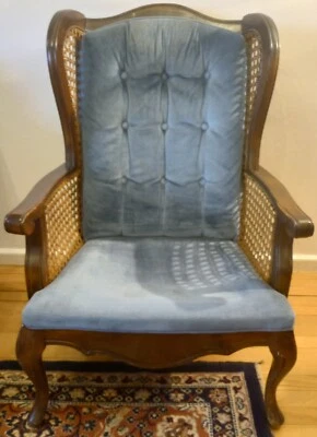 Elegante Sillón Chippendale Estilo Madera Maciza y Tejido Cana PRECIO REDUCIDO Foto 1 de 4