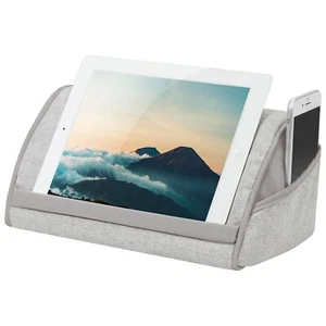 LAPGEAR Heritage Tablet Pillow Stand with Phone Pocket - Gray Herringbone - Fits - Zdjęcie 1 z 6