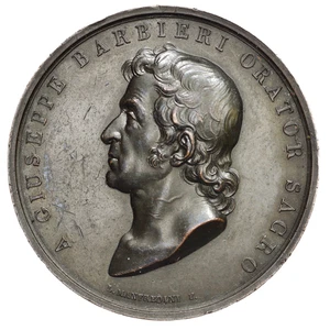 MEDAGLIE ITALIANE MILANO Giuseppe Barbieri, Sacerdote Predicatore e Poeta, 1833 - Imagen 1 de 2