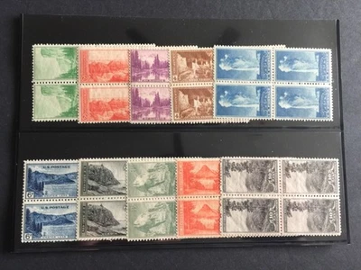 US STAMPS SC# 740-749 1c-10c National Parks Blks of 4 Set MNH - Image 1 of 4