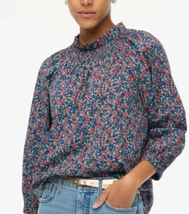 J. Crew Factory Mujer Manga Larga Campesino Algodón Floral Talla X L - Imagen 1 de 12