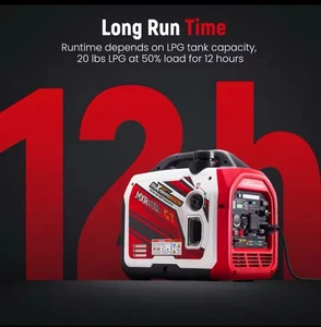 Portable Inverter Generator 4000W Dual Fuel Gas LPG Bluetooth Quiet RV Camping - Picture 1 of 6