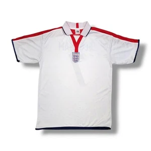 Vintage Malance England David Beckham Retro White/Red Jersey Men's Size  L - Picture 1 of 13