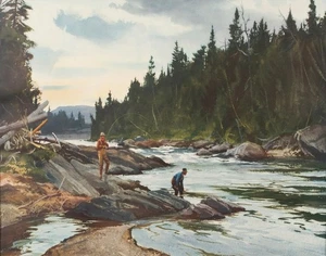 Ogden Milton Pleissner Grande River Upper Malbaie Canvas Print 16 x 20 - Bild 1 von 4