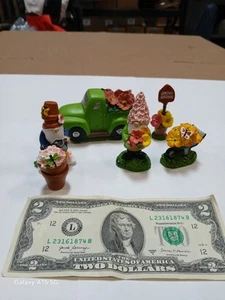 Set Of 6 GANZ Gnome Resin Garden Set - Picture 1 of 16