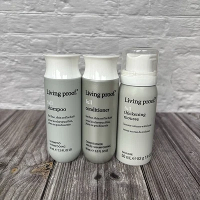 Living Proof Full Shampoo 60ml, Conditioner 60ml & Mousse 56ml Thickening Travel - Image 1 of 2