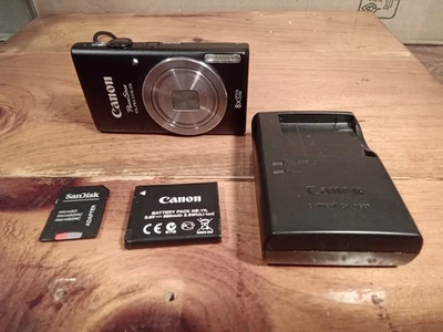 Canon PowerShot ELPH 115 IS Camera 16MP Digital Black 8X Zoom Charger & SD CARD - Image 1 of 4