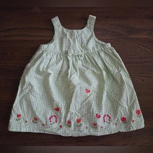 GYMBOREE OUTLET Girls 12/18M Green Plaid Sundress - Picture 1 of 10