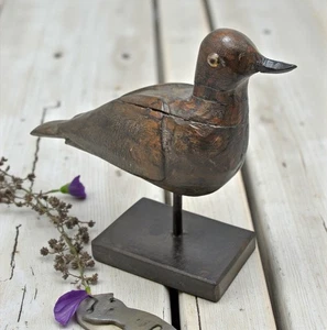 Vintage Wooden Bird Figurine Original Old Hand Carved - Picture 1 of 7