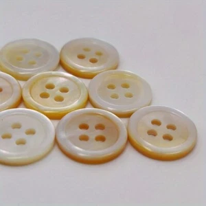 10x Natural Shell 4-hole Flat Button Garment DIY Shirt Sewing 1-1.25cm Kit Decor - Picture 1 of 11