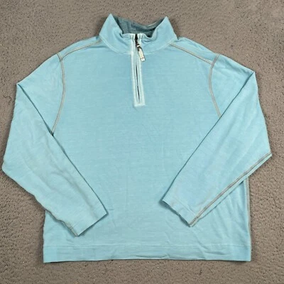 Suéter True Grit Para Hombre Grande Azul Cuarto Cremallera Cuello Simulado Manga Larga Pullover Foto 1 de 4