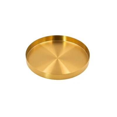 Tablett Groß Rund Tablett Gold Tablett Metall Deko Tablett Rund Hochzeit - Bild 1 von 4