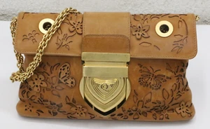 Alexander McQueen Brown Leather Shoulder Bag Gold Tone Hardware - Picture 1 of 22