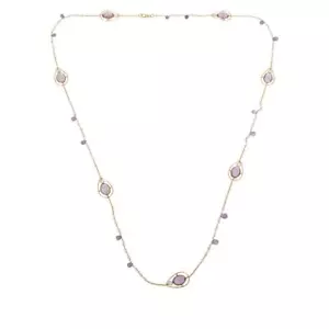 Collana stazione gemme Meher's Jewelry 40" ametista, topazio e pietra di luna - Foto 1 di 3