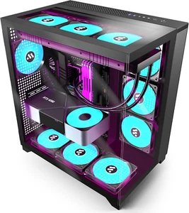 Case PC - PC Da Gioco ATX Tower in Vetro Temperato Con 3 Ventole ARGB,W01 - Foto 1 di 12