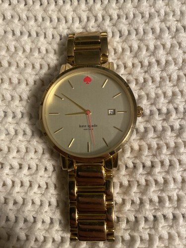 "Orologio Kate Spade Gramercy Donna Tono Oro Rotondo Data 30M Nuova Batteria 6 25"