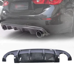 New Rear Lip for 2014-2017 Infiniti Q50 Bumper Diffuser Wing Carbon Fiber Style - Picture 1 of 8