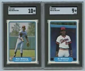 1982 Fleer #563 Rob Wilfong SGC 10 GEM MINT and #564 Al Williams SGC 9 MINT